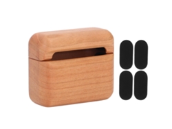 Estuche De Madera Para Auriculares Bluetooth Ios 3 Con Carga Inalámbrica Qi Y Forro De Microfibra.