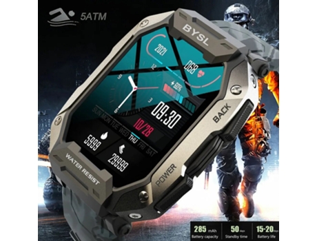 Reloj inteligente BYSL S20 Smartwatch hombres 1,69 pulgadas pantalla HD Bluetooth llamada deporte Fitness 5ATM impermeable rastreador Monitor de su...
