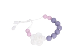 Collar Y Pulsera De Silicona Para La Dentición Con Colgante Rosa Para Bebé, Morado Y Lila.