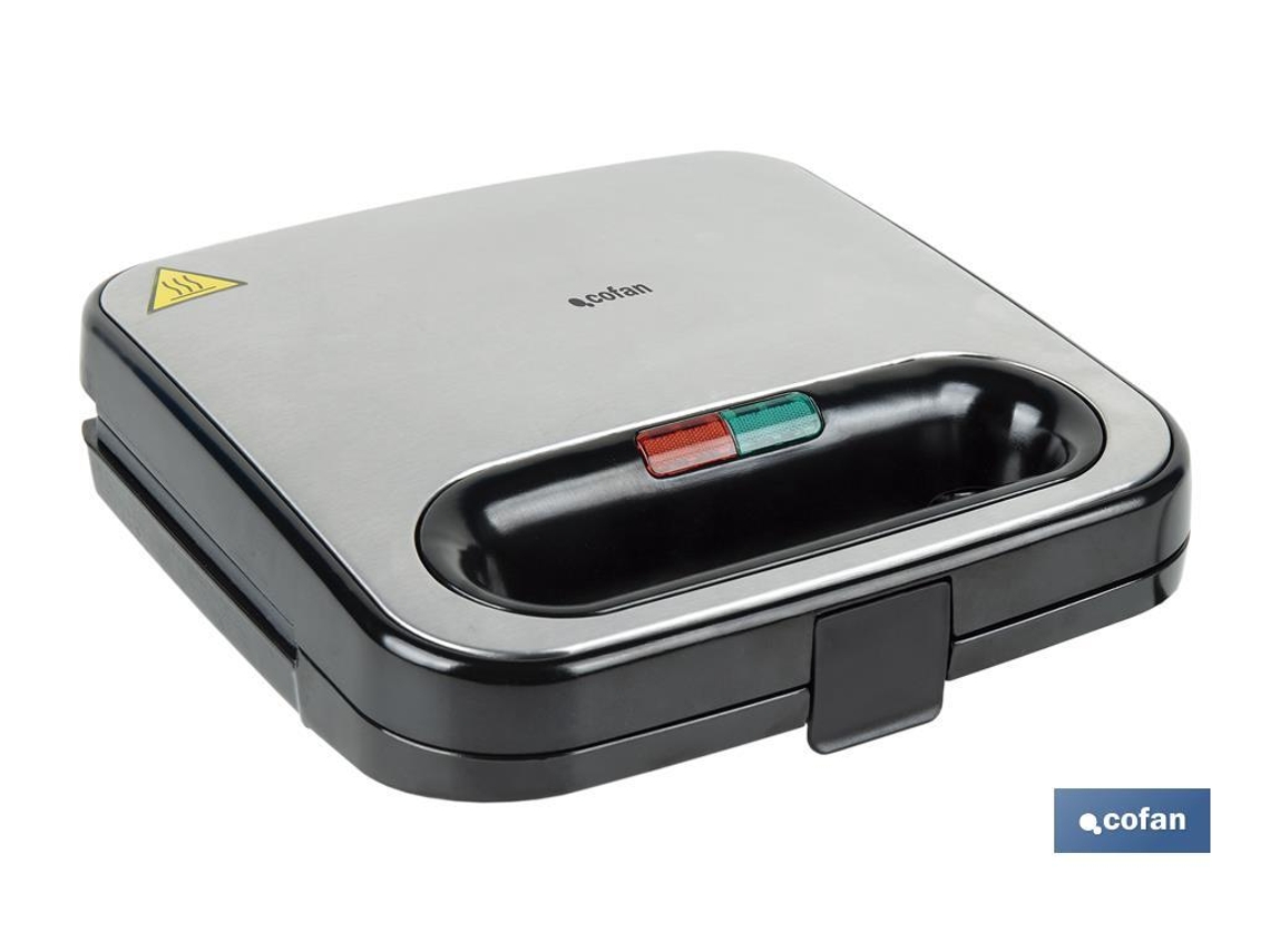 Sandwichera Revestimiento antiadherente | Compartimentos para 2 sándwiches | Potencia: 750 W | Medidas: 23,7 x 23,3 x 9 cm