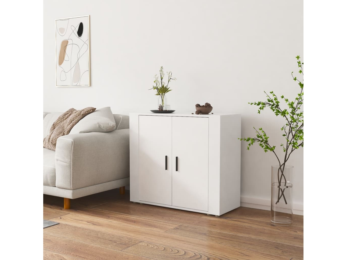Aparador De Madera Contrachapada Blanco 80x33x70 Cm