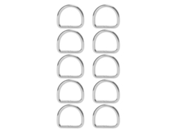 10 Anillas En D Soldadas Sin Costura De Acero Inoxidable 316 De 6 Mm Para Kayaks Y Embarcaciones (45x37x6 Mm)
