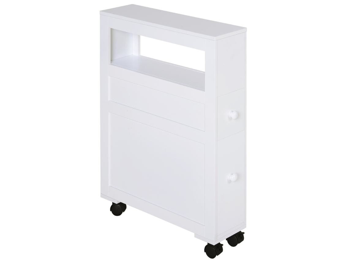 Mueble Baño Ruedas Armario Inodoro 2 Cajones 16x52x71,5cm