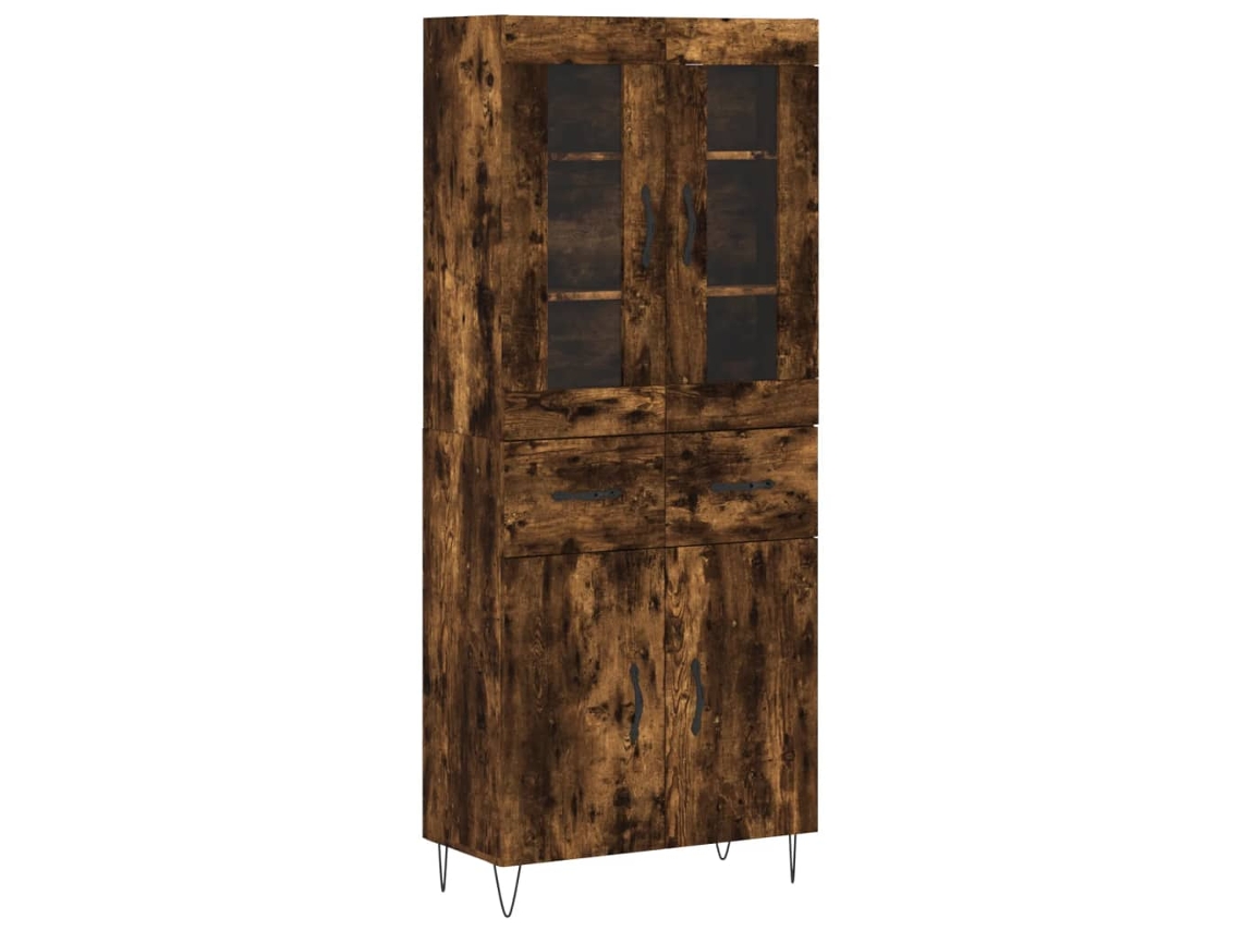 Maison Exclusive - Aparador Alto Madera Contrachapada Roble Ahumado 69,5x34x180 Cm