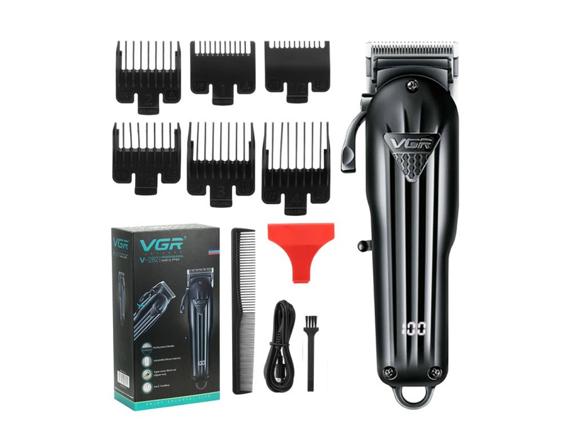 (negro) Cortadora De Cabello Usb Con Pantalla Digital De Microajuste De Cuatro Niveles