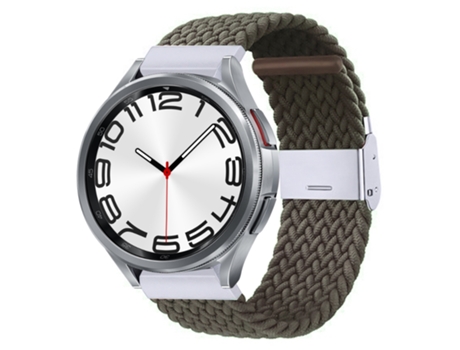 Correa de reloj inteligente para Samsung Galaxy Watch 6/6 Correa de reloj clásica con hebilla de metal trenzado de nailon (verde oliva)