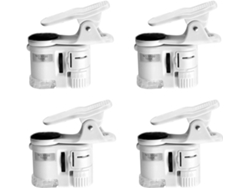 Microscopio Con Clip 4x, Zoom 100x Con Luz Led, Lupa De Bolsillo Portátil