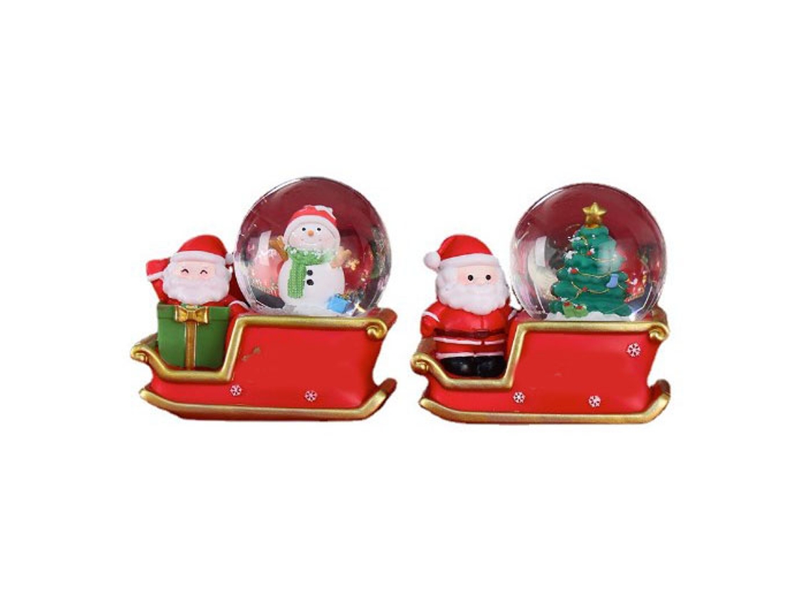 Globo de cristal navideño con luz de mesa