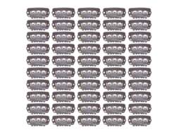 50 Clips De Fixação De Peruca De Metal - Marrom Escuro - Aço Inoxidável Com 6 Dentes