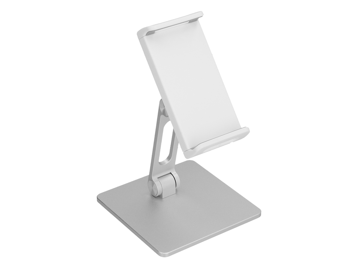 Soporte Universal Ajustable Para Teléfono Móvil De Aleación De Aluminio Con Ángulo De 360° Y Agarre De Silicona Antideslizante.