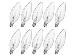 10 Bombillas Incandescentes Transparentes Ctc B10 E12 De 15 W Y 120 V Para Lámparas De Araña Y Decoración.