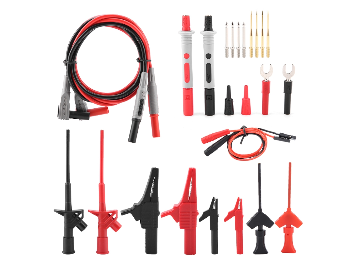 Kit De Puente De Prueba Para Multímetro P1300e, 24 Piezas, Con Conector Banana Universal, Gancho Y Aguja.