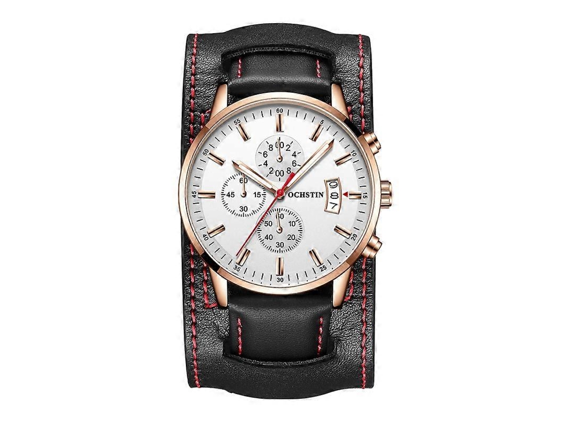 Reloj de pulsera multifuncional de cuero Ochstin 7266, resistente al agua, luminoso, de cuarzo, Hengrongshen