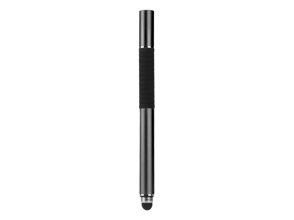 Caneta Stylus (desenho E Escrita À Mão, Toque Duplo) 2 Em 1 Pano Condutivo Silicone Copo De Sucção Disco De Metal Inteiro Preto