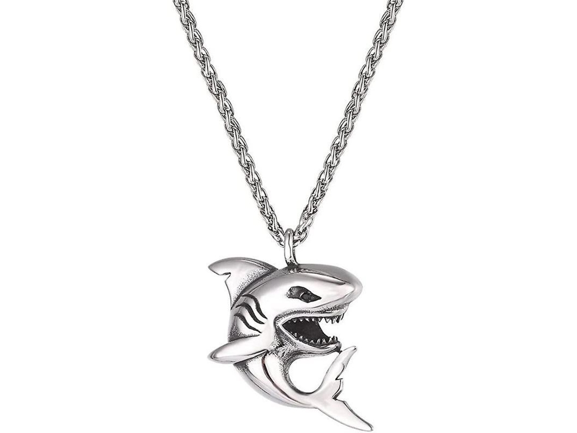 Collar Con Colgante De Tiburón, Pez Y Delfín Para Hombres Y Niños Con Acero Inoxidable Dml