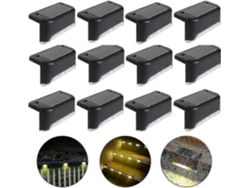 Rebe-12 Luces Solares Impermeables Para Cerca, Escaleras Y Jardín Con Luz Cálida Y Control Inteligente Ip65