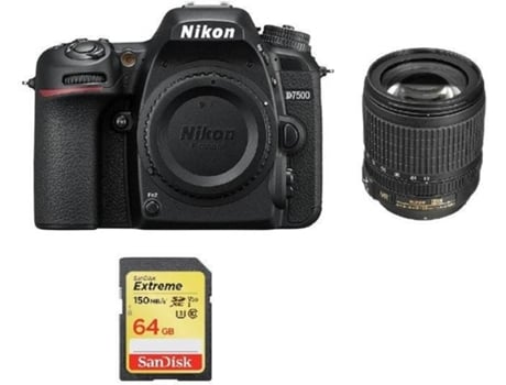 Kit Cámara Réflex NIKON D7500 AF-S 18-105MM F3.5-5.6G ED VR + Tarjeta SD de 64GB