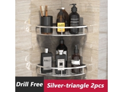 Cesta de ducha de esquina Organizador de bañera Estante triangular Plata Plata Jortmrd