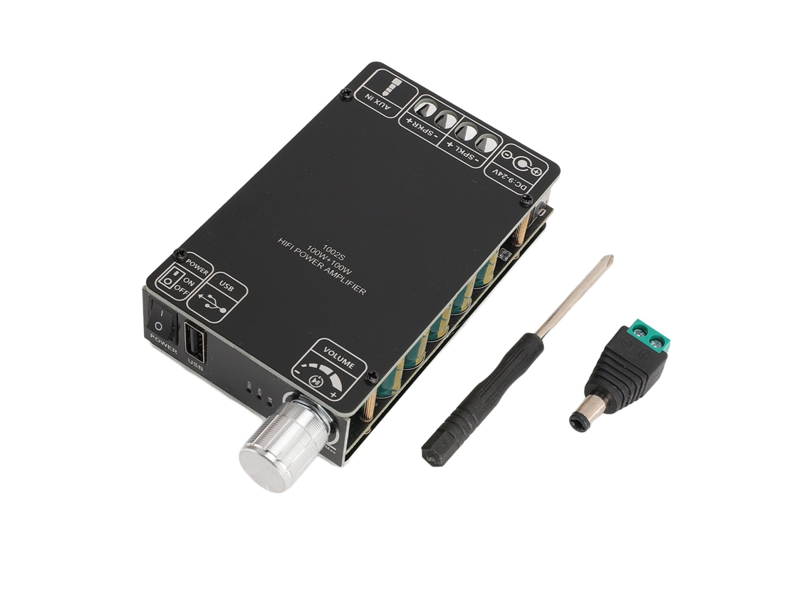 Placa Amplificadora Bluetooth Dual Tpa3116d2 100w+100w Entradas Usb Aux 9-24v