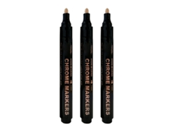 Paquete De 3 Bolígrafos De Tinta Cromada Con Puntas De 0,7 Mm + 1 Mm + 3 Mm Para Proyectos De Arte Diy - Cobre