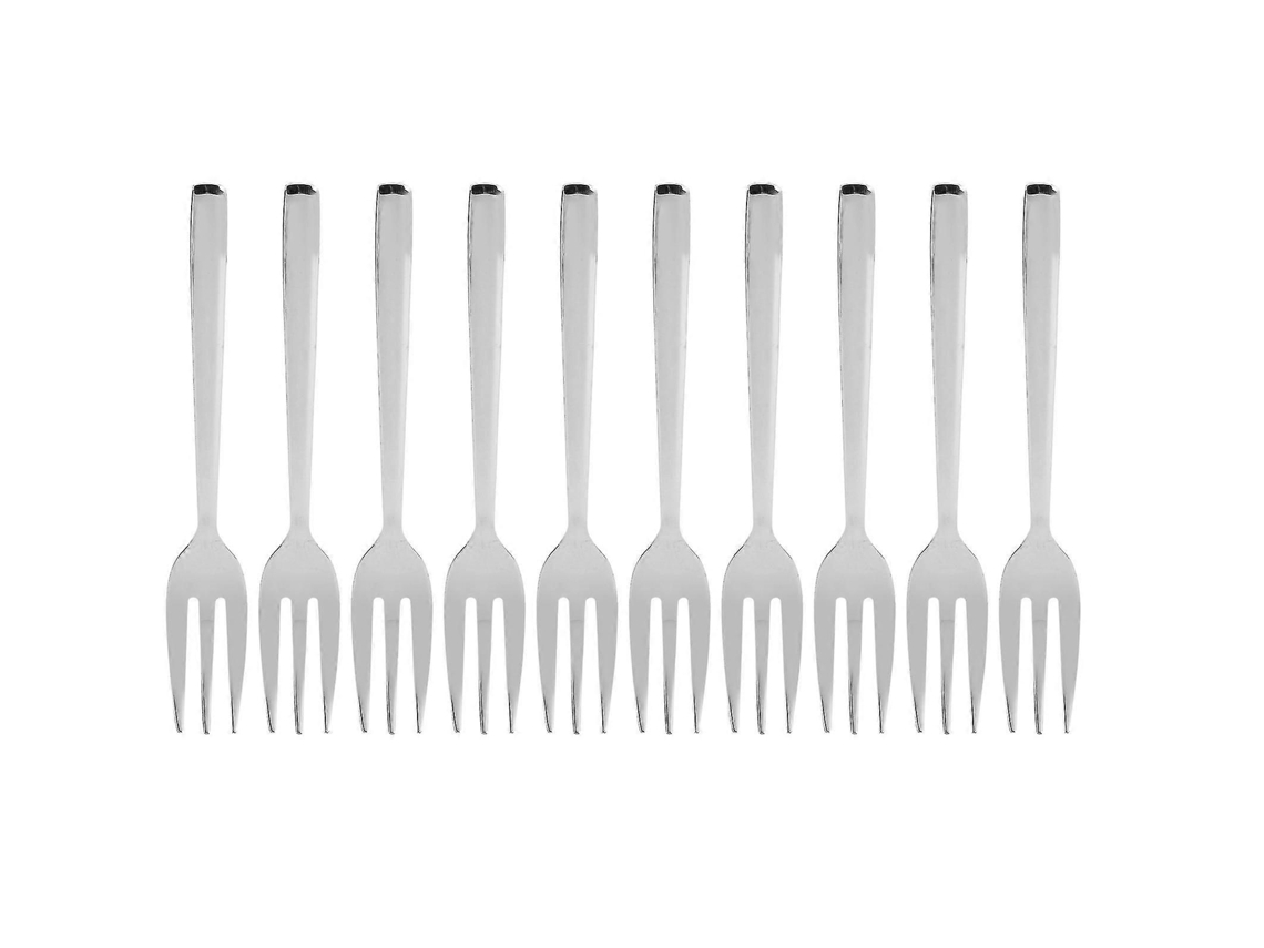Juego de 12 tenedores multifuncionales de acero inoxidable para degustar aperitivos, pasteles, postres, ensaladas y frutas.