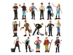 Rebe-16pcs Conjunto De Modelos De Personagens De Fazenda Simulados Figuras Miniaturas Brinquedos Educativos Para Crianças