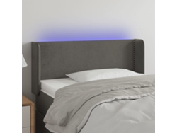 Cabecero Con Led De Terciopelo Gris Oscuro 93x16x78/88 Cm