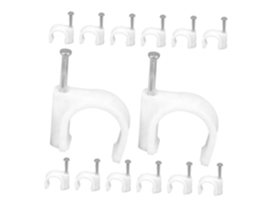 Jortmrduonlytech 100 Clips de plástico para cables, blancos