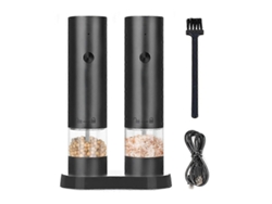 Juego de molinillos eléctricos de sal y pimienta con molinillo automático y ajuste de molienda para cocina y barbacoa. GOKOCO