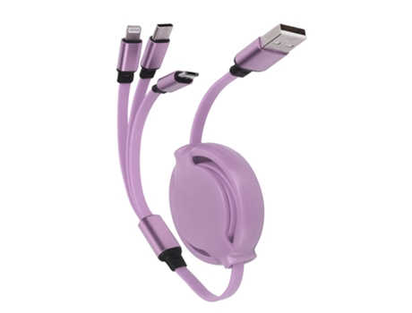 Cargador Retrátil 3 em 1 con Conectores de Ios / Tipo C / Micro Usb