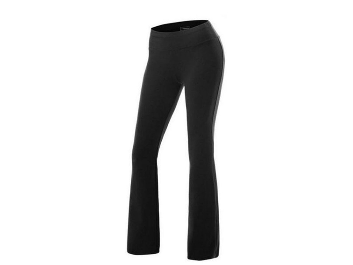 Pantalones De Yoga Altos De Cintura De Pierna Recta Flare Suaves Y Transpirables Para Mujer Deporte Running Negro Xl