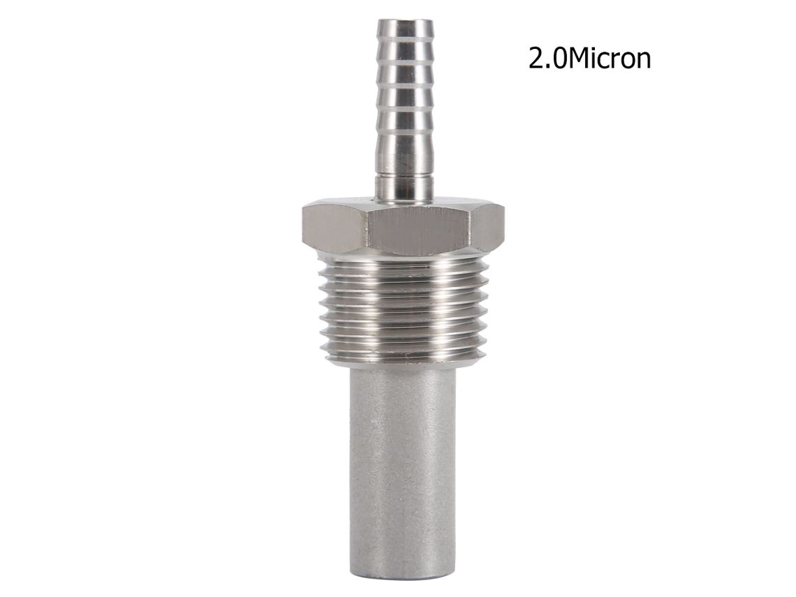 Piedra De Oxígeno Mpt De 1/2" Con Boquilla De 1/4" Para Carbonatación De Cerveza Casera, 2 Micras, Acero Inoxidable