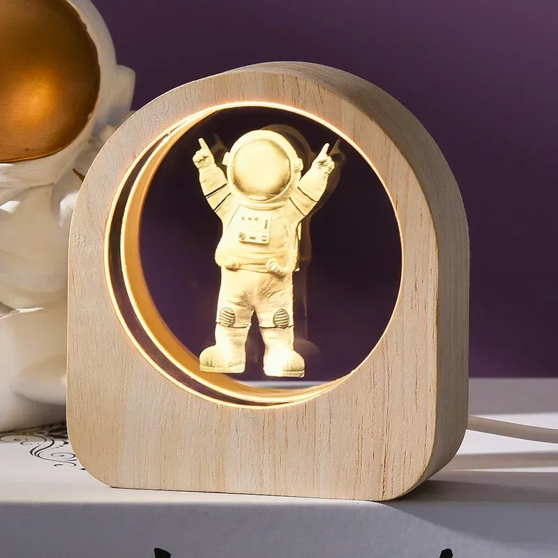 Adorno de mesa de cristal astronómico con grabado láser 3D del sistema solar MDUG (astronauta)