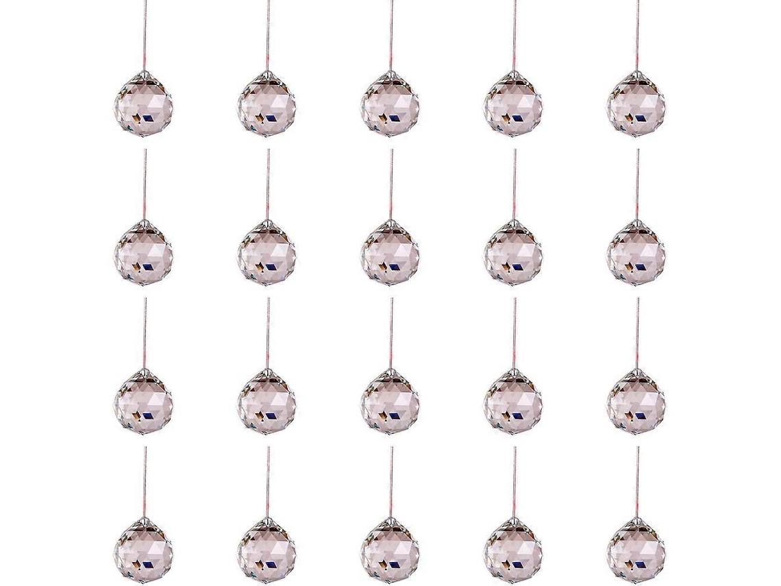 Prismas de bolas de cristal de 0,8 mm y 20 mm: 20 piezas divertidas para lámparas de techo Feng Shui, decoración del hogar y bodas.