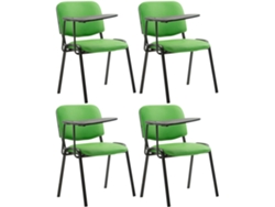 Juego de 4 sillas Ken con mesa plegable en piel sintética verde CLP