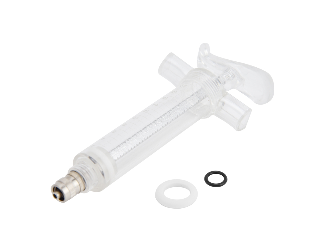 Jeringa Veterinaria Ajustable De Plástico Y Acero Para Alimentación Manual Ganadería 20ml 14.5cm