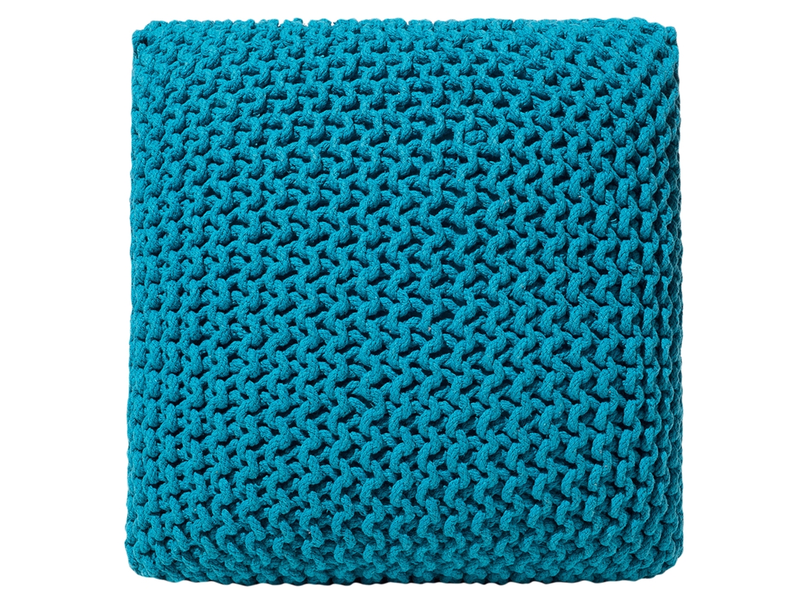 Otomana decorativa BELIANI Conrad de Algodón Azul 50x50x31