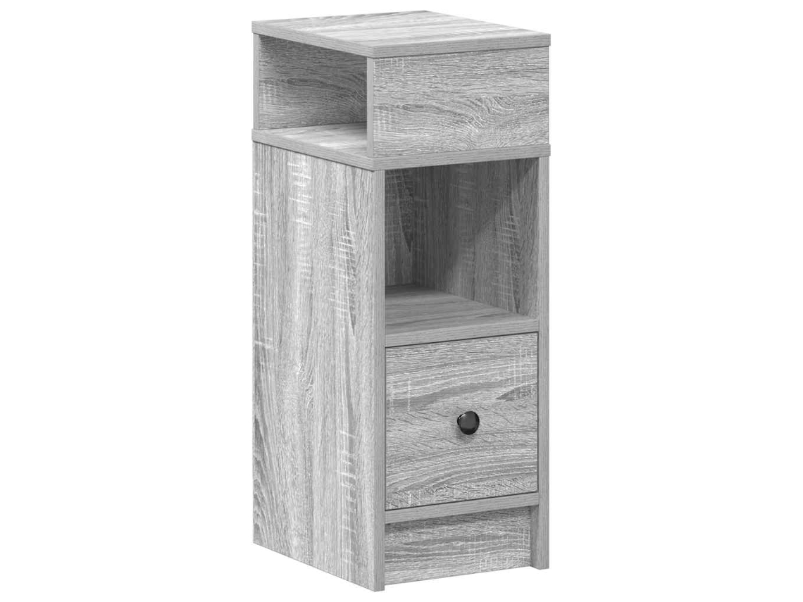 Maison Exclusive - Mesita De Noche Con Cajón, Color Gris Sonoma, 25x31x66 Cm