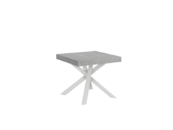Mesa extensible 90x90/194 cm Clerk tapa Cemento patas Blancas ITAMOBY