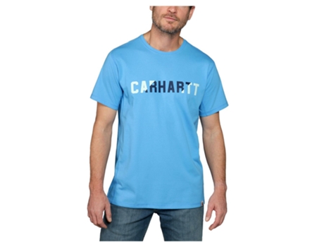 Camiseta Unisex CARHARTT Ajuste Relaxado Force Flex Block Azul (S)