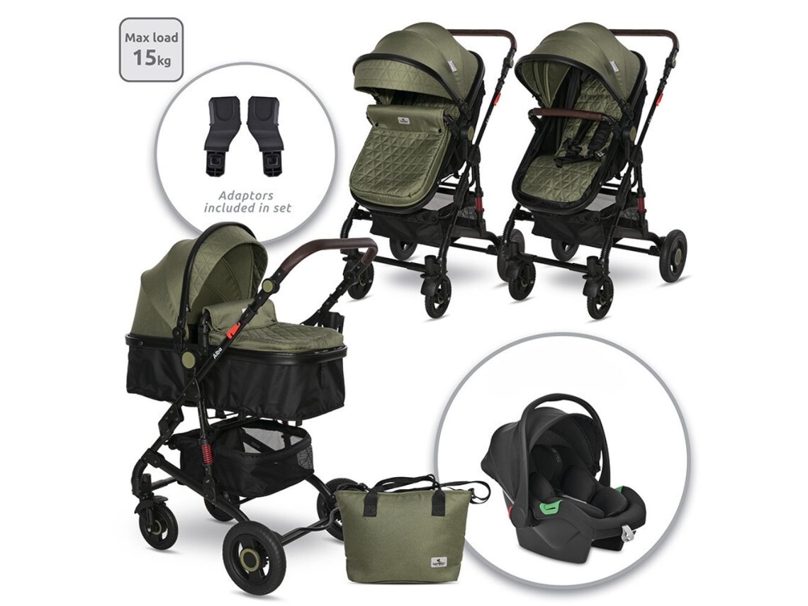 Carrito de bebé trío convertible ALBA PREMIUM de LORELLI Loden green