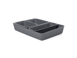 Juego 4 Organizadores TATAY Baobab (Gris - Plástico - 25 x 33.6 x 5.6 cm)