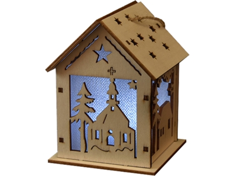 Casa iluminada de Navidad luminosa, para adorno de escritorio de Navidad decoración del hogar de vacaciones, estilo 4