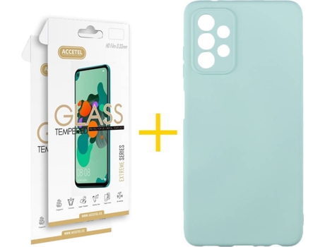 Kit Funda + Protector de Pantalla Samsung A32 5G ACCETEL Cristal Templado 4782 Verde