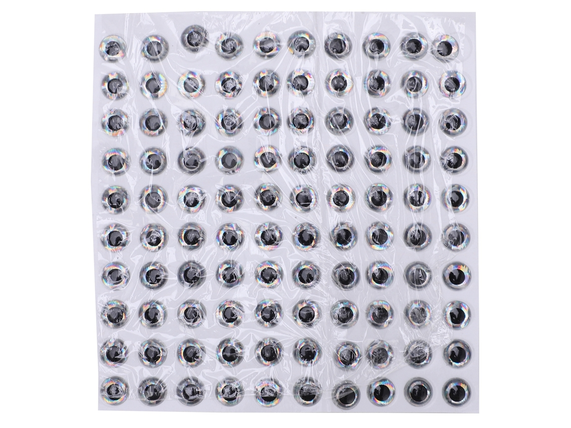 2026rebe-100pcs Ojos De Pesca 3d Oval Lifelike Artificial 6mm Plata Accesorios De Pesca