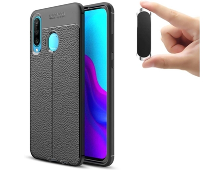 Carcasa y Soporte Huawei P30 Lite Rugged Leather (Negro)