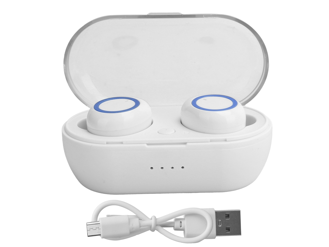 Auriculares Inalámbricos Bluetooth 5.0 Estéreo Con Control Táctil, Color Blanco Y Azul.