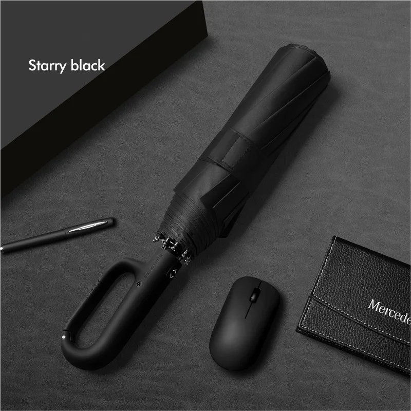 (negro Estrellado) Paraguas Plegable Automático Para Hombre De 20 Varillas Con Diseño Entrelazado, Tamaño Extragrande, Paraguas Doble Para Mujer.