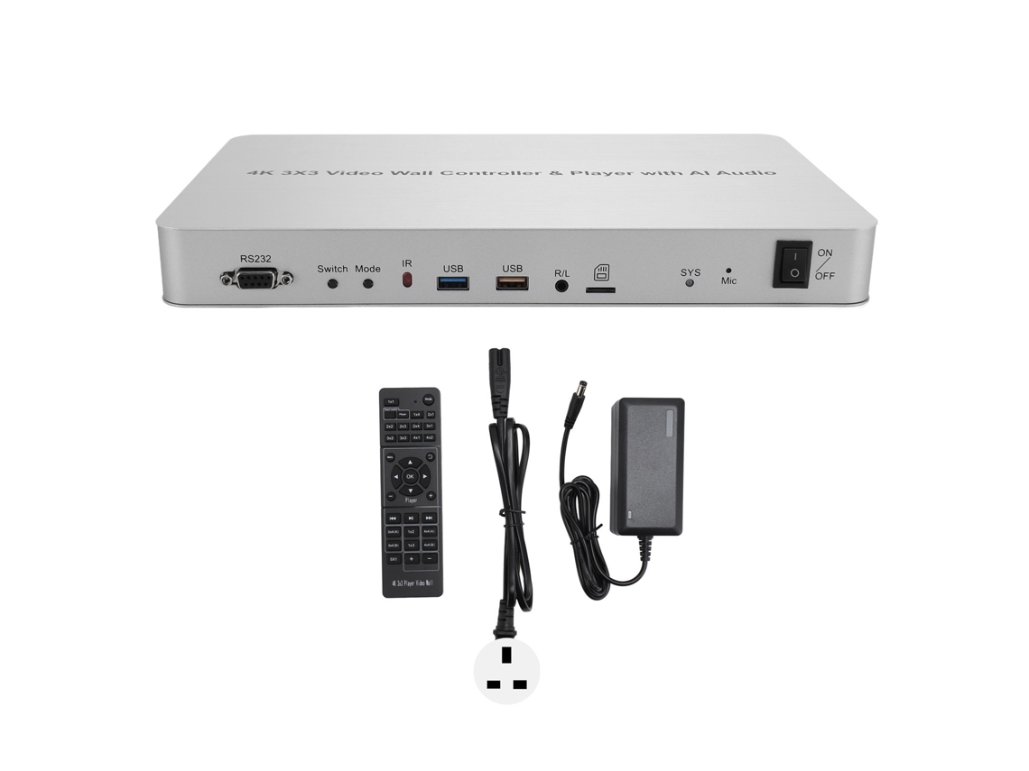 Controlador de pared de video 4k 3x3, reproductor y divisor para montaje en pared