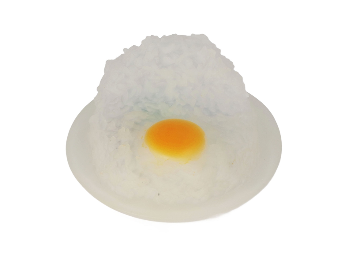 Lámpara de noche LED decorativa con forma de huevo y soporte para teléfono móvil.